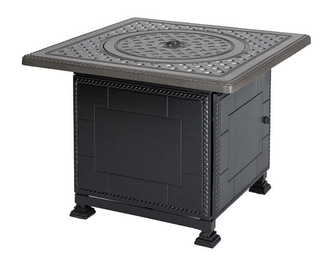 Grand Terrace 36" Square Fire Table with Paradise Base