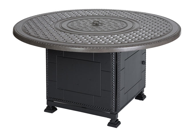 Grand Terrace 54" Round Fire Table with Paradise Base