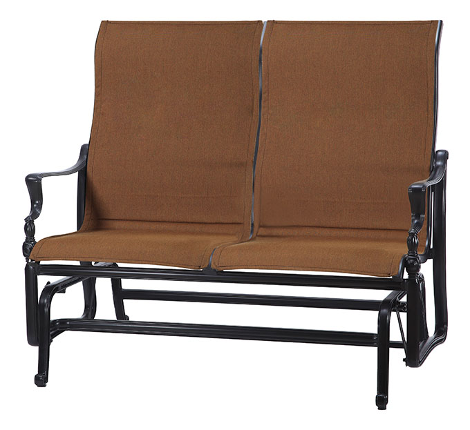 Bel Air Padded Sling High Back Loveseat Glider