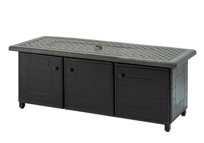Grand Terrace 24" x 60" Rectangular Fire Table with Paradise Base